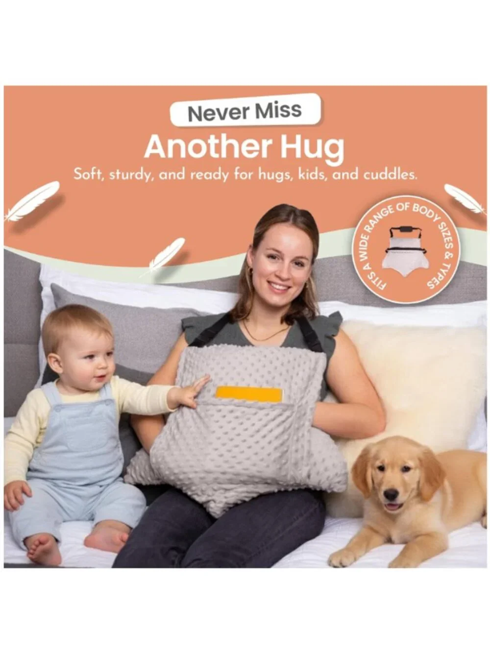 Abdominal Surgery Recovery Support Pillow with Pockets & Straps